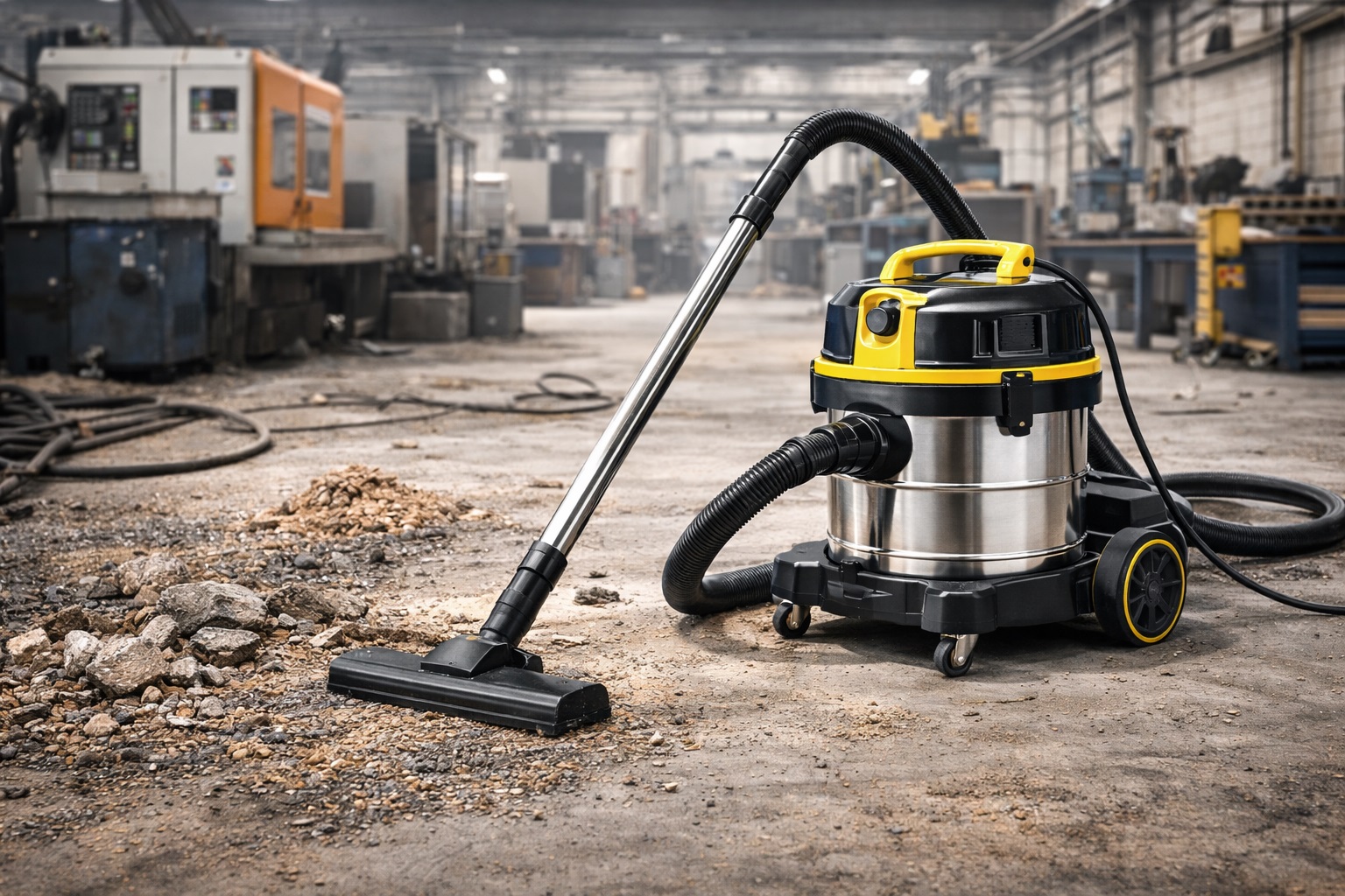 Industrial Debris Vacuum Cleaner – 30L Wet Dry Stainless Steel Vac for Heavy Waste Removal