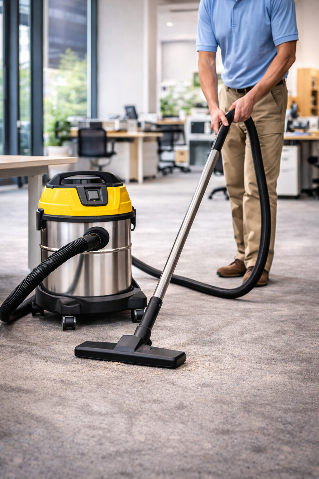 Low-Noise Wet Dry Vacuum Cleaner for Carpet & Office Cleaning – Compact & Professional