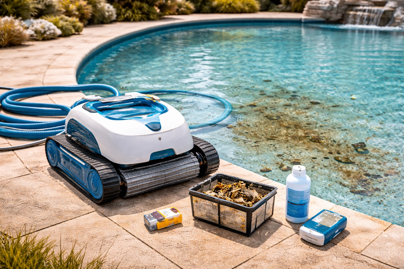 High-Suction Robotic Pool Cleaner for Heavy Debris and Algae Removal