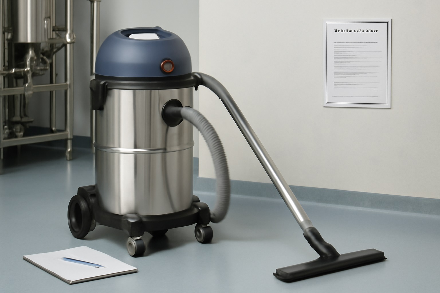 Y9 Pharmaceutical Industrial Vacuum Cleaner | Stainless Steel Cleanroom Dust Extractor