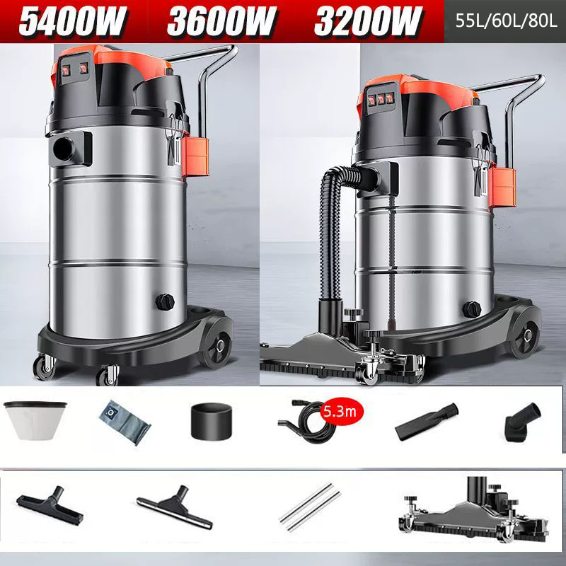 3200W-5400W Powerful Industrial Vacuum Cleaner | Wet & Dry | 55-80L | For Home, Renovation, Car & Workshop Use