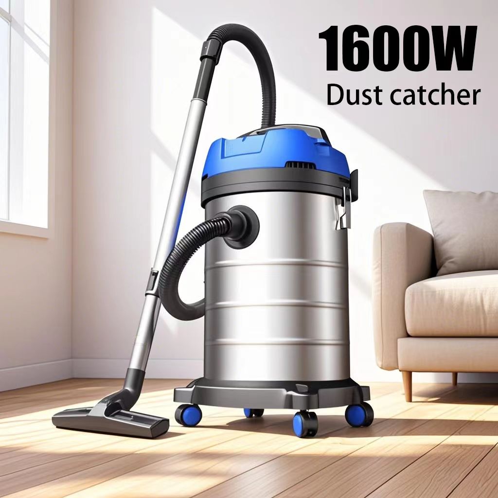 Industrial Wet & Dry Vacuum Cleaner with Large Stainless Steel Tank