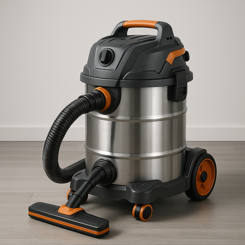 Industrial Wet and Dry Vacuum Cleaner – Heavy-Duty Stainless Steel Canister Shop Vac