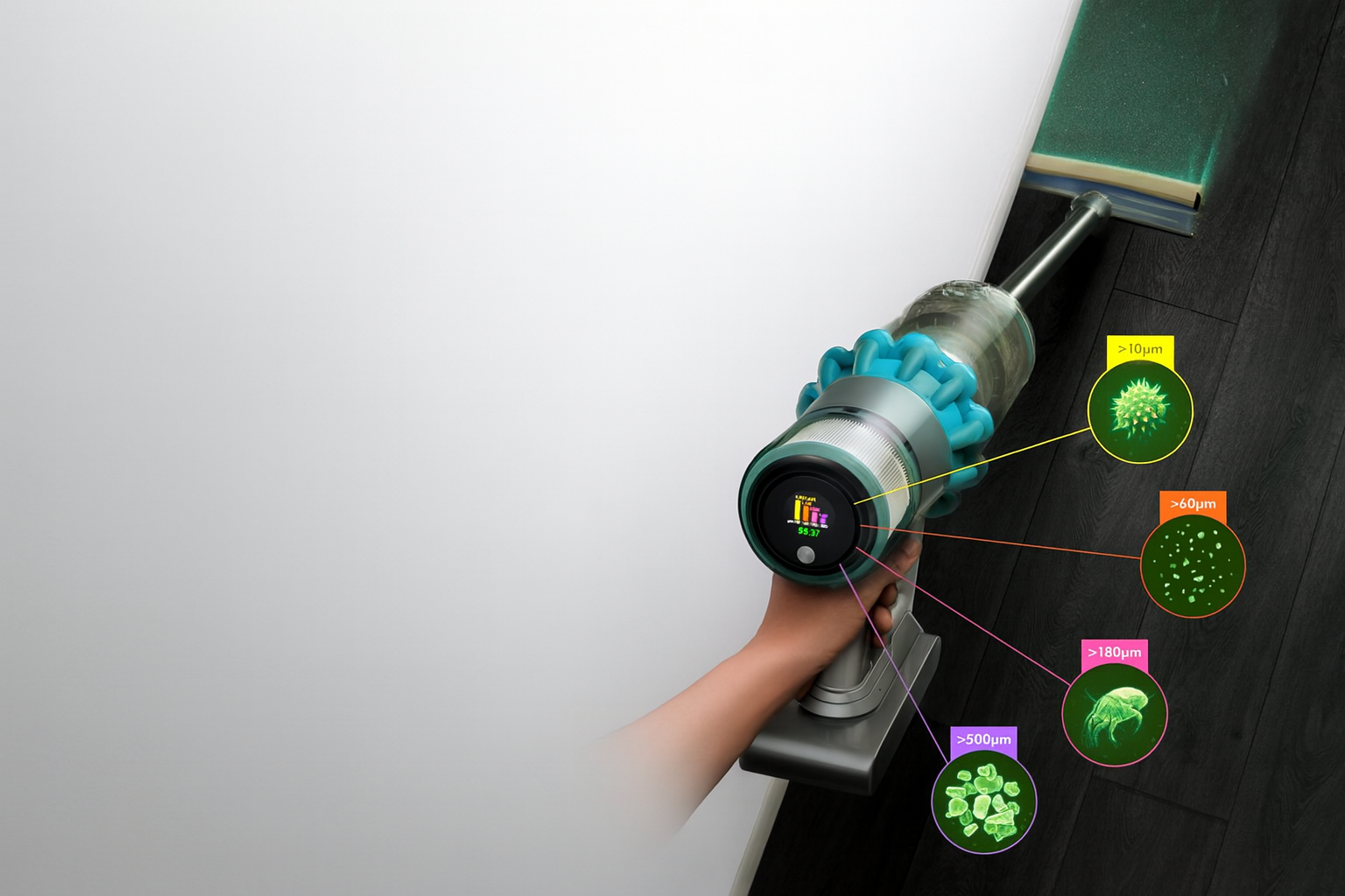 Cordless Handheld Vacuum Cleaner with LED Floor Brush & Multi-Tools – Lightweight, Powerful, and Rechargeable for Home Cleaning