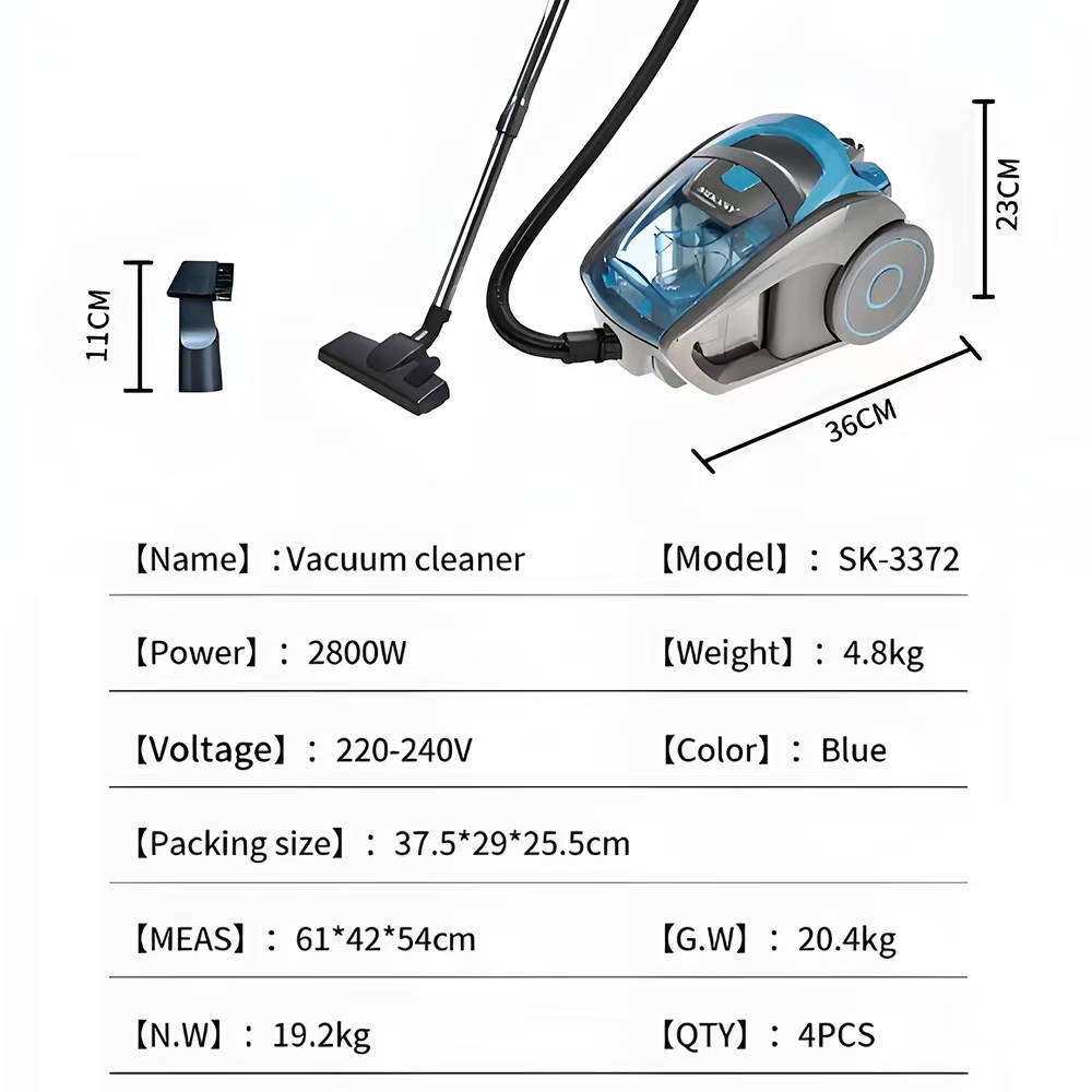 1600W Cyclone Vacuum Cleaner – High-Efficiency HEPA Filter, 2L Dust Tank