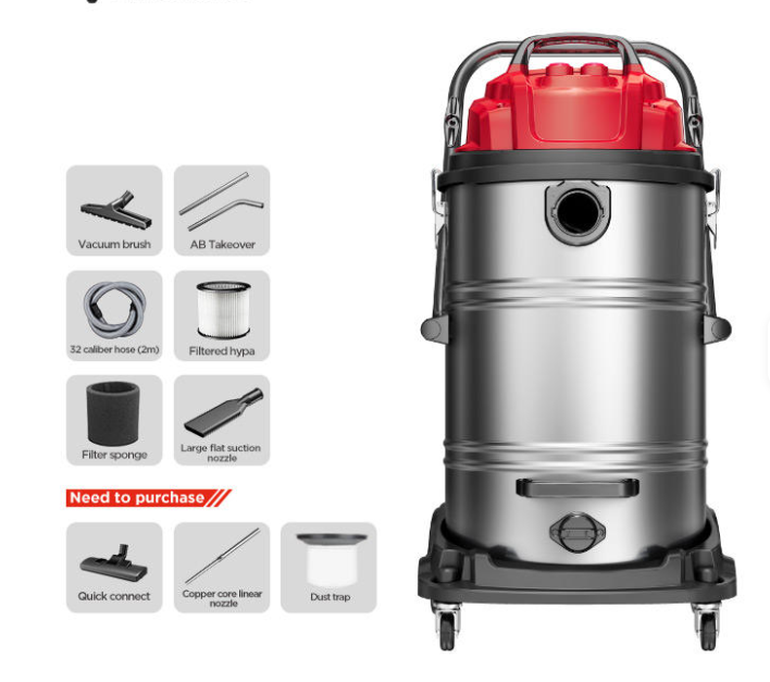 LX-VC-D-Industrial Wet and Dry Vacuum Cleaner – Stainless Steel Tank, High Suction Power