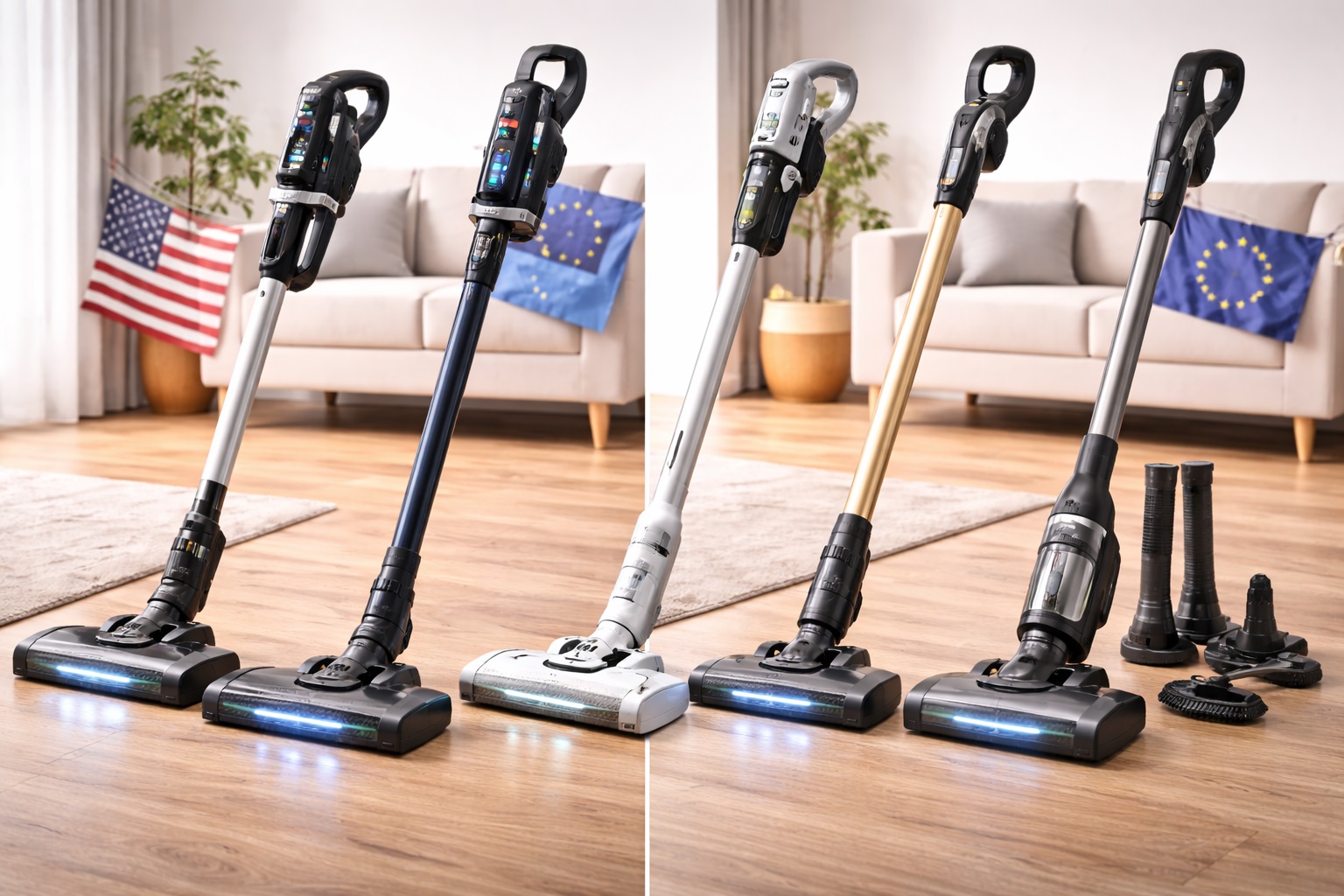 Comparison Set: Cordless Vacuums for Small Apartments – Lightweight, Multi-Speed, LED Floor Brush