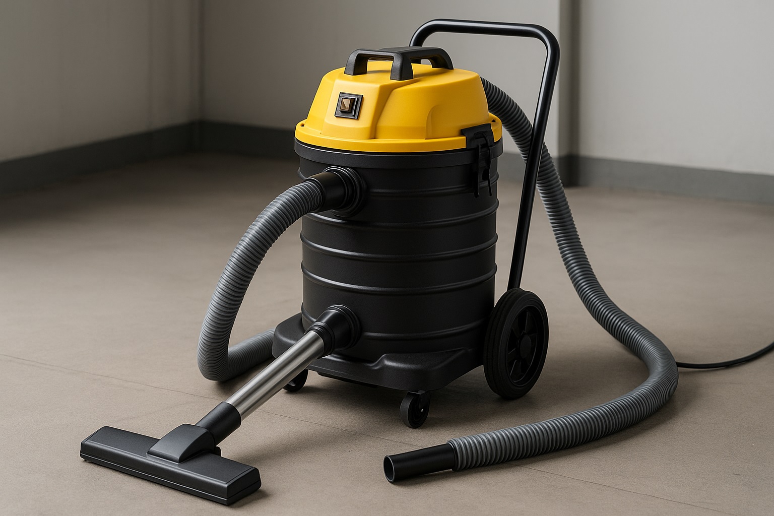 Large Capacity Industrial Barrel Vacuum Cleaner 30L – Heavy Duty Wet Dry Commercial Cleaning Vacuum with Wheels and Handle