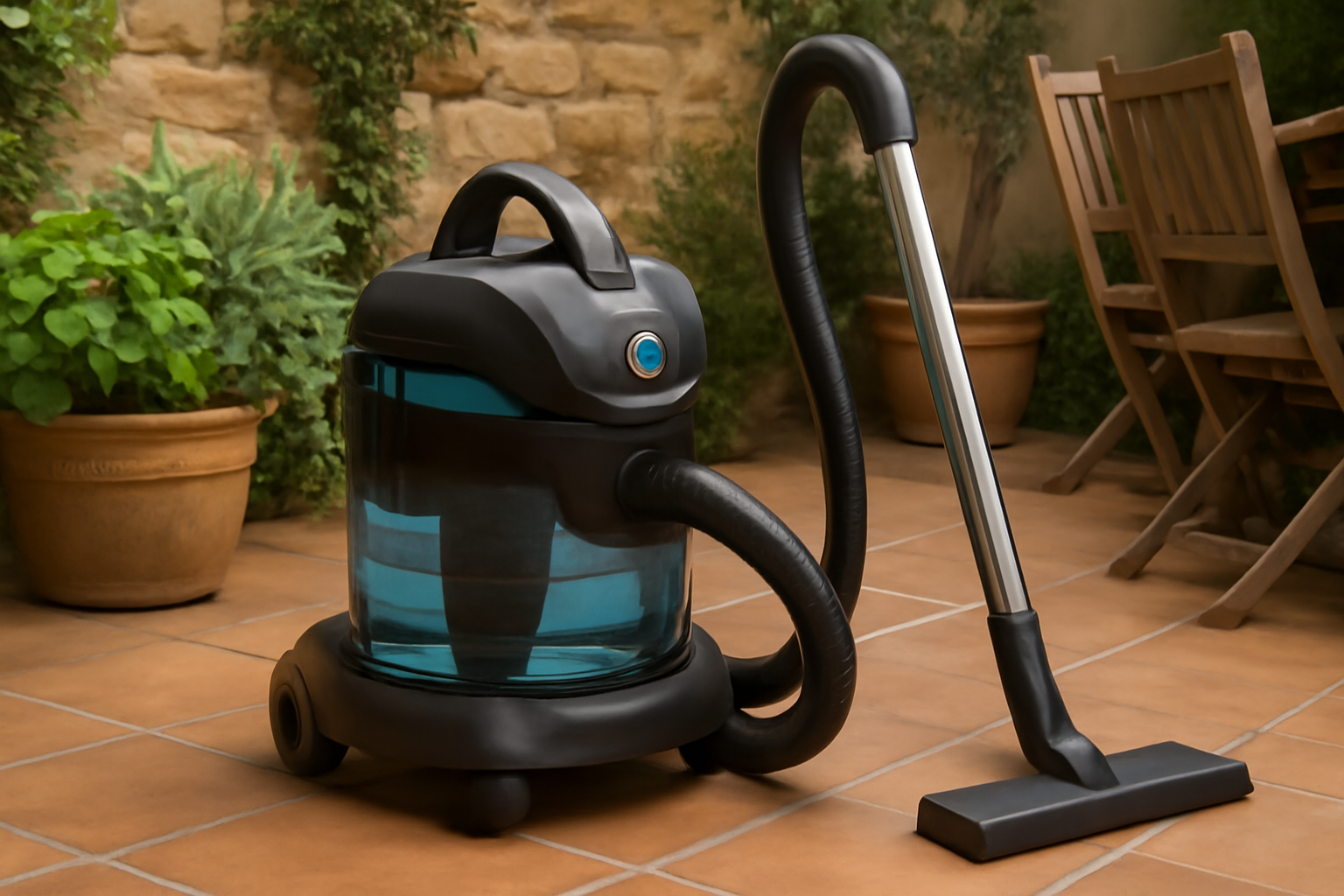 Industrial-Grade Wet & Dry Canister Vacuum Cleaner with Large Transparent Tank for Outdoor and Commercial Use