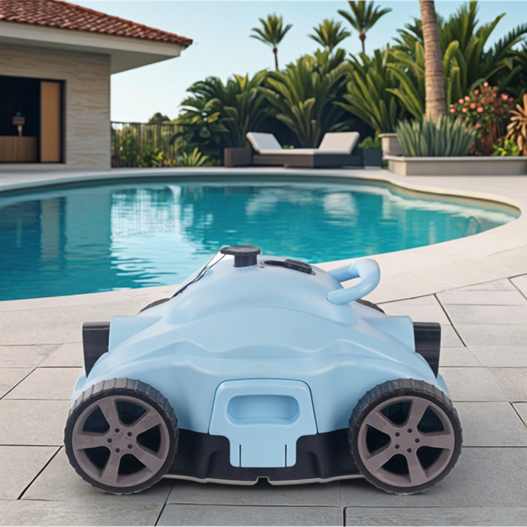 Outdoor Wall-mounted Automatic Swimming Pool Cleaning Robot with Filter Portable Lithium Battery Suction Cleaner