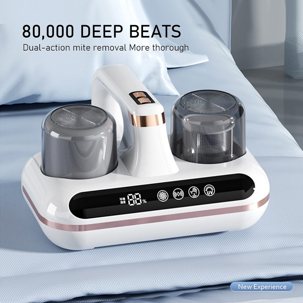 Intelligent Double-Cup Mite Remover with 8000PA Suction Power