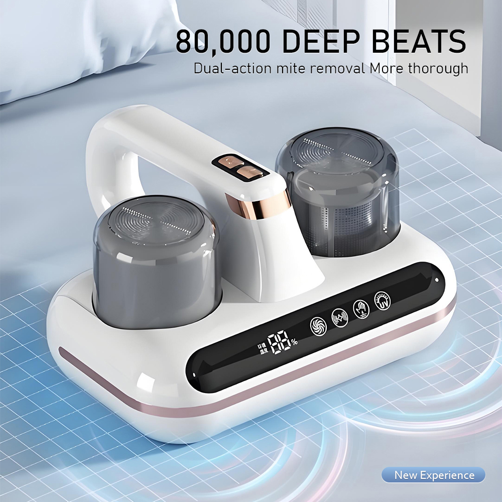 Intelligent Double-Cup Mite Remover with 8000PA Suction Power