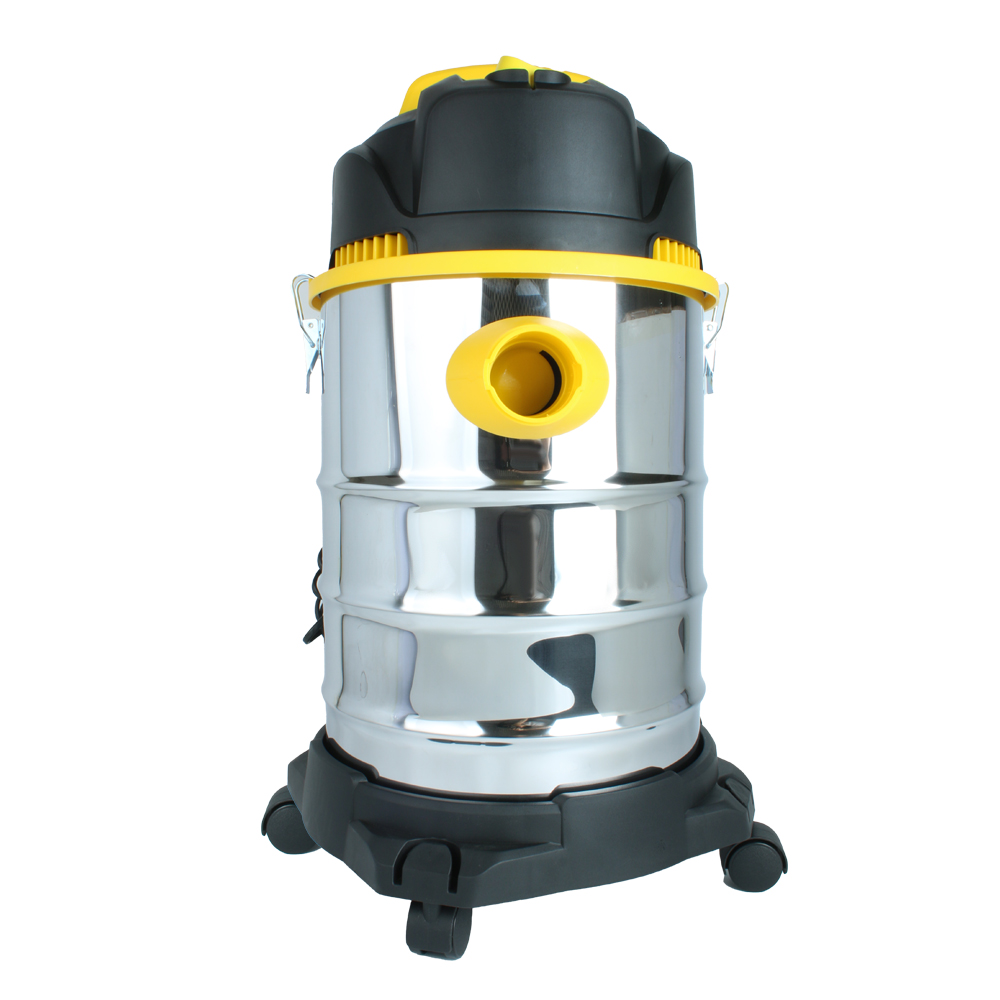 Heavy-Duty Barrel Vacuum Cleaner with Yellow and Black Design