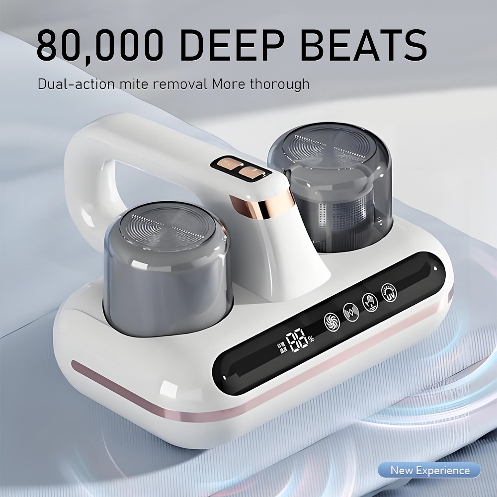 Intelligent Double-Cup Mite Remover with 8000PA Suction Power