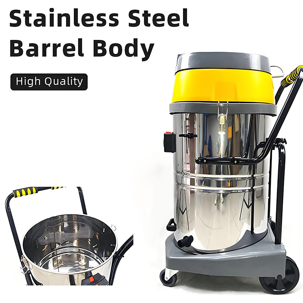 LX-VC-70L-YL Yellow stainless steel long vacuum cleaner 70L
