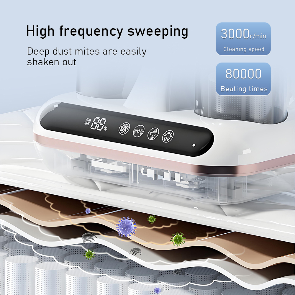 Intelligent Double-Cup Mite Remover with 8000PA Suction Power