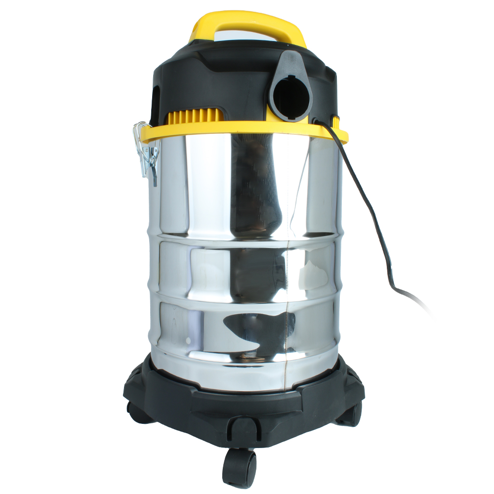 Heavy-Duty Barrel Vacuum Cleaner with Yellow and Black Design