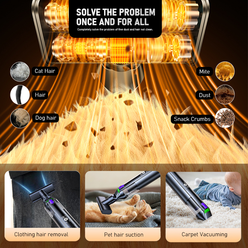 LX-PVC-130ML-W Cordless Handheld Vacuum Cleaner for Pet Hair and Sofa Cleaning