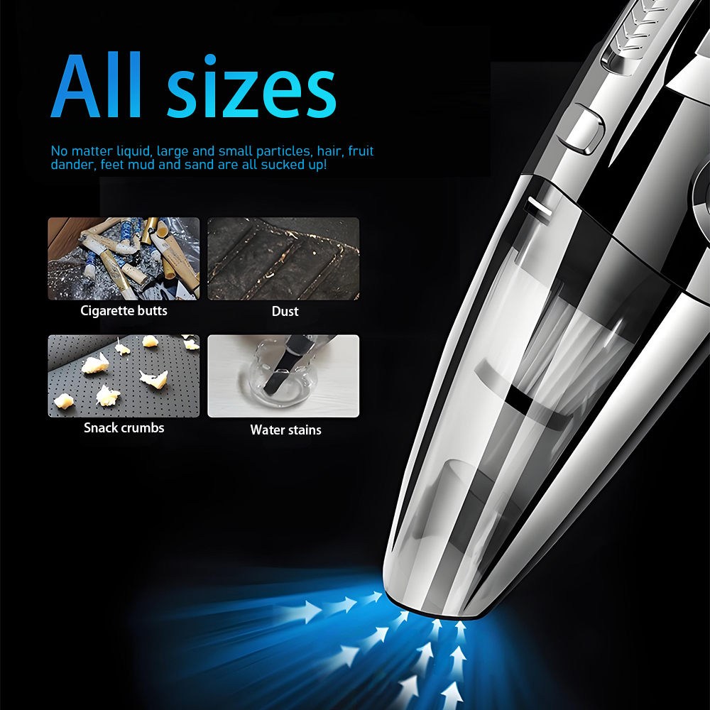 Car Wireless Vacuum Cleaner with Multiple Attachments, Powerful Cleaning