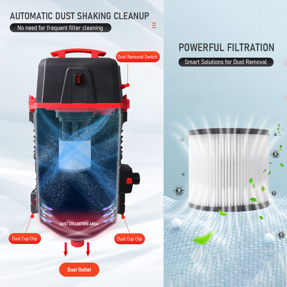 Wall Mounted Automotive Workshop Vacuum System for Engine Bay Cleaning