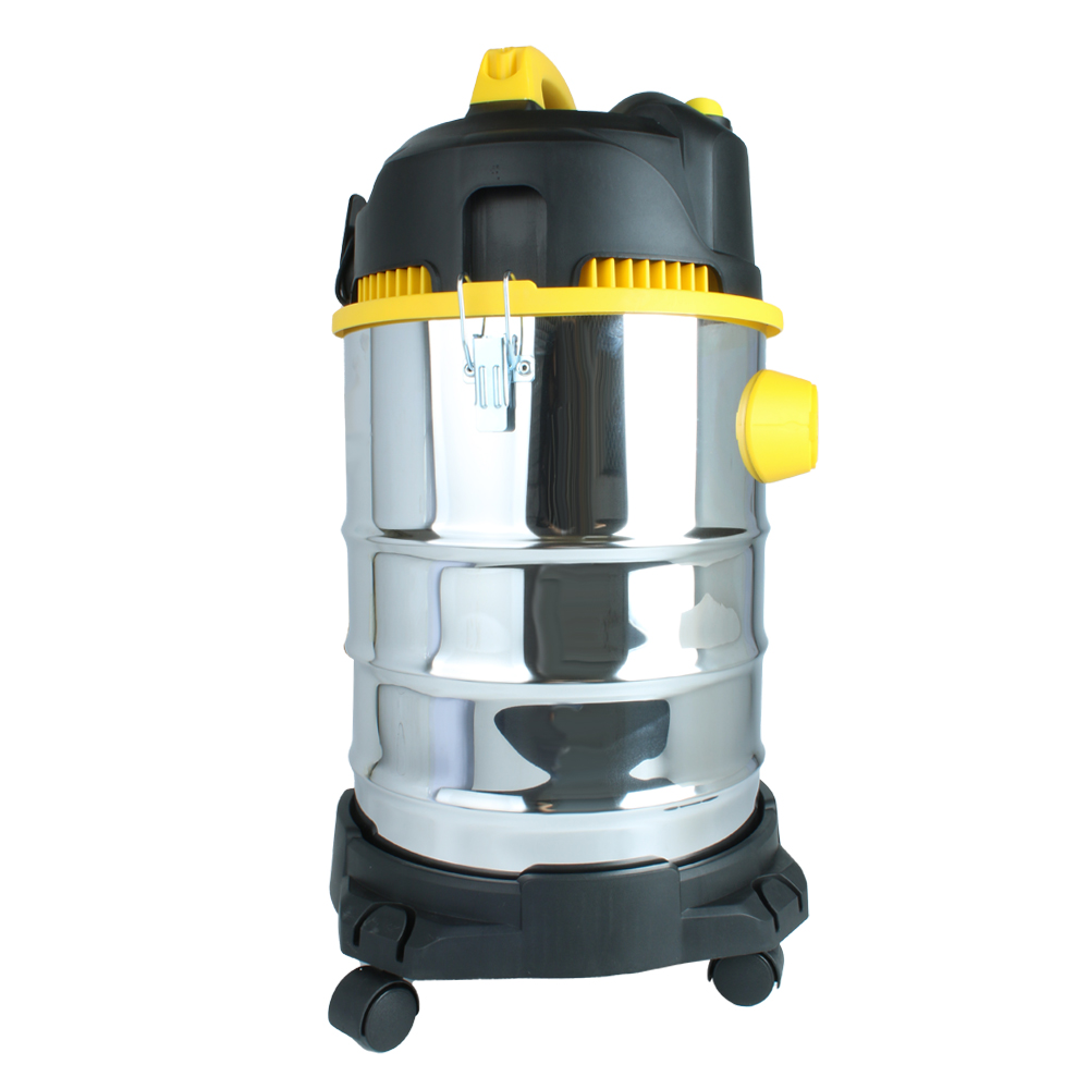 Heavy-Duty Barrel Vacuum Cleaner with Yellow and Black Design