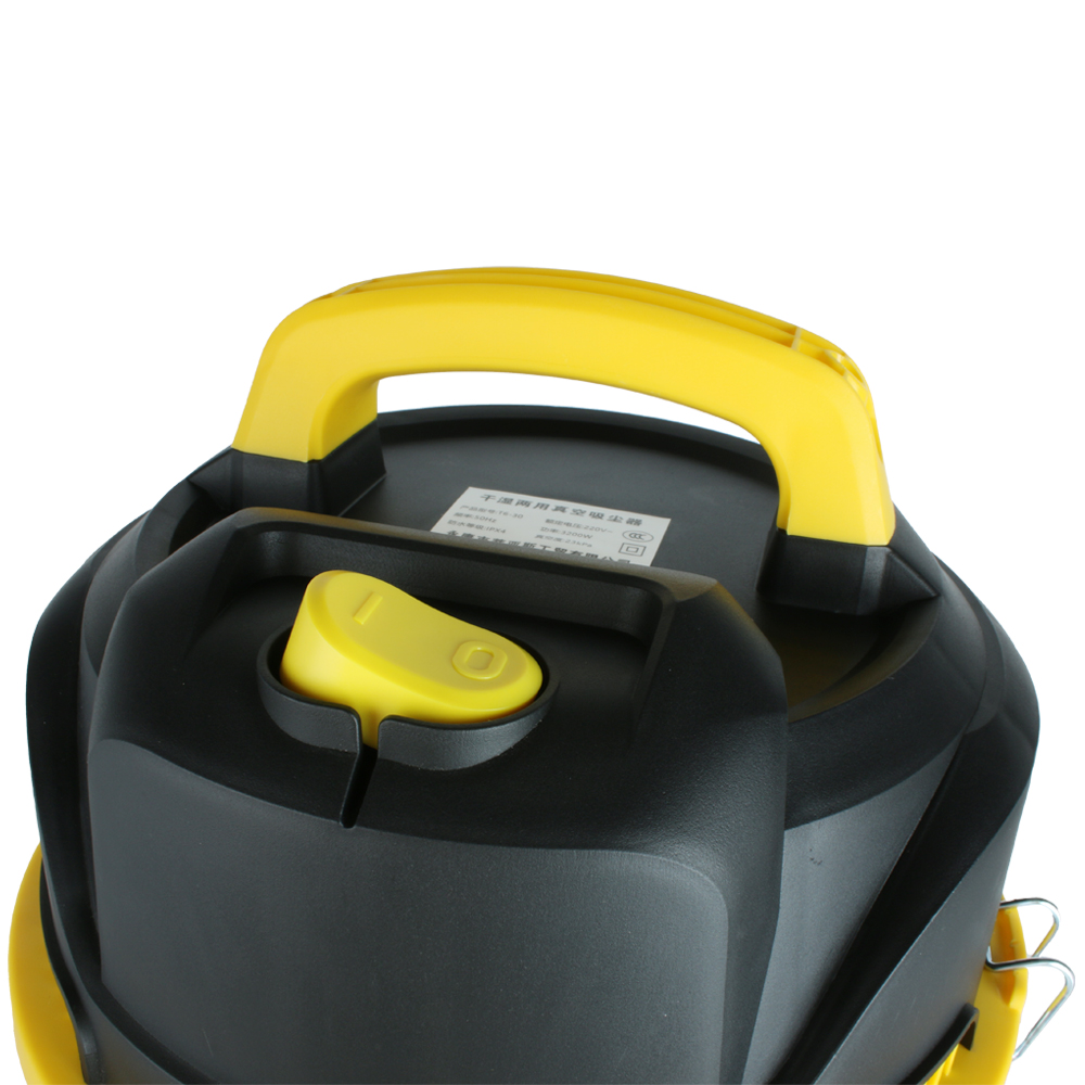 Heavy-Duty Barrel Vacuum Cleaner with Yellow and Black Design