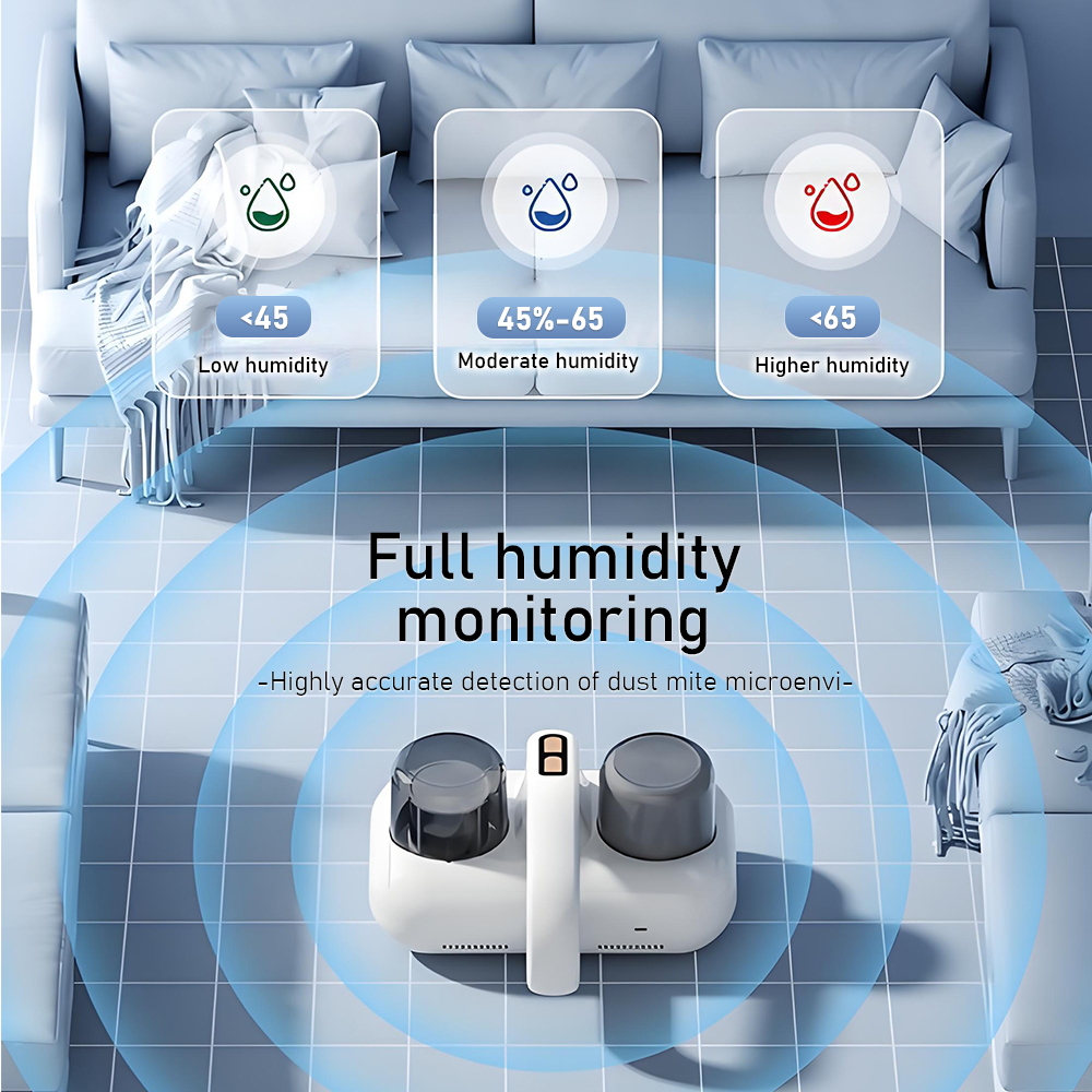 Intelligent Double-Cup Mite Remover with 8000PA Suction Power