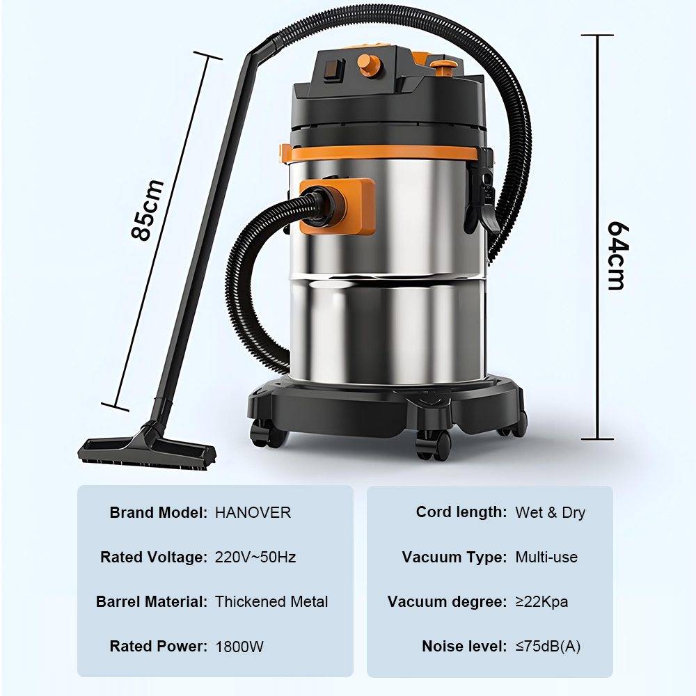 30L 2800W Adjustable Speed Vacuum Cleaner (Dry and Wet, Mite Removal)