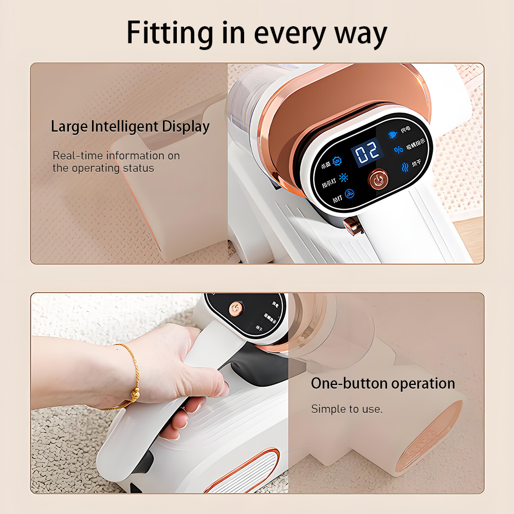 8000PA Suction Power Double Cup Intelligent Mite Remover