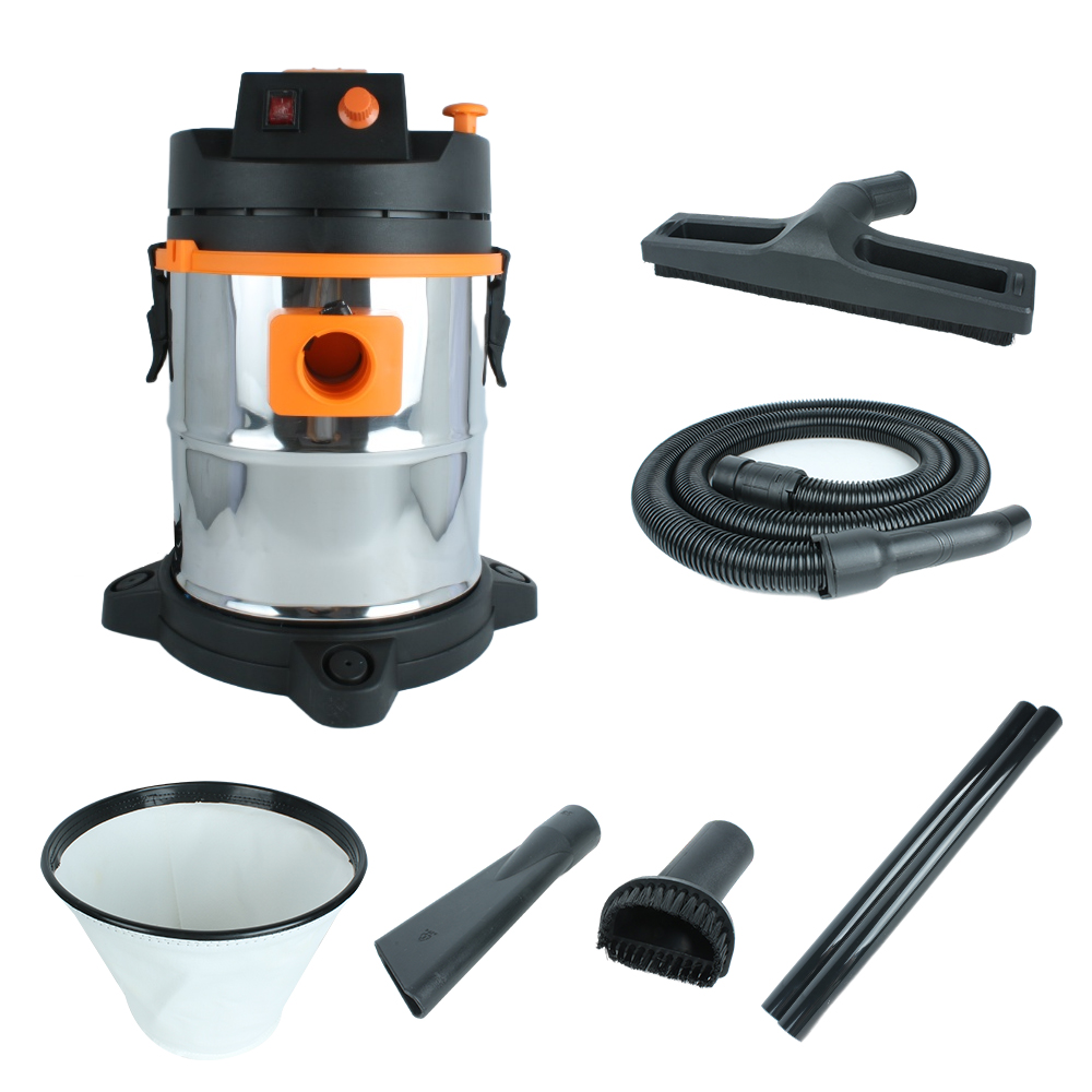 LX-VC-30L-OB Orange and black stainless steel vacuum cleaner