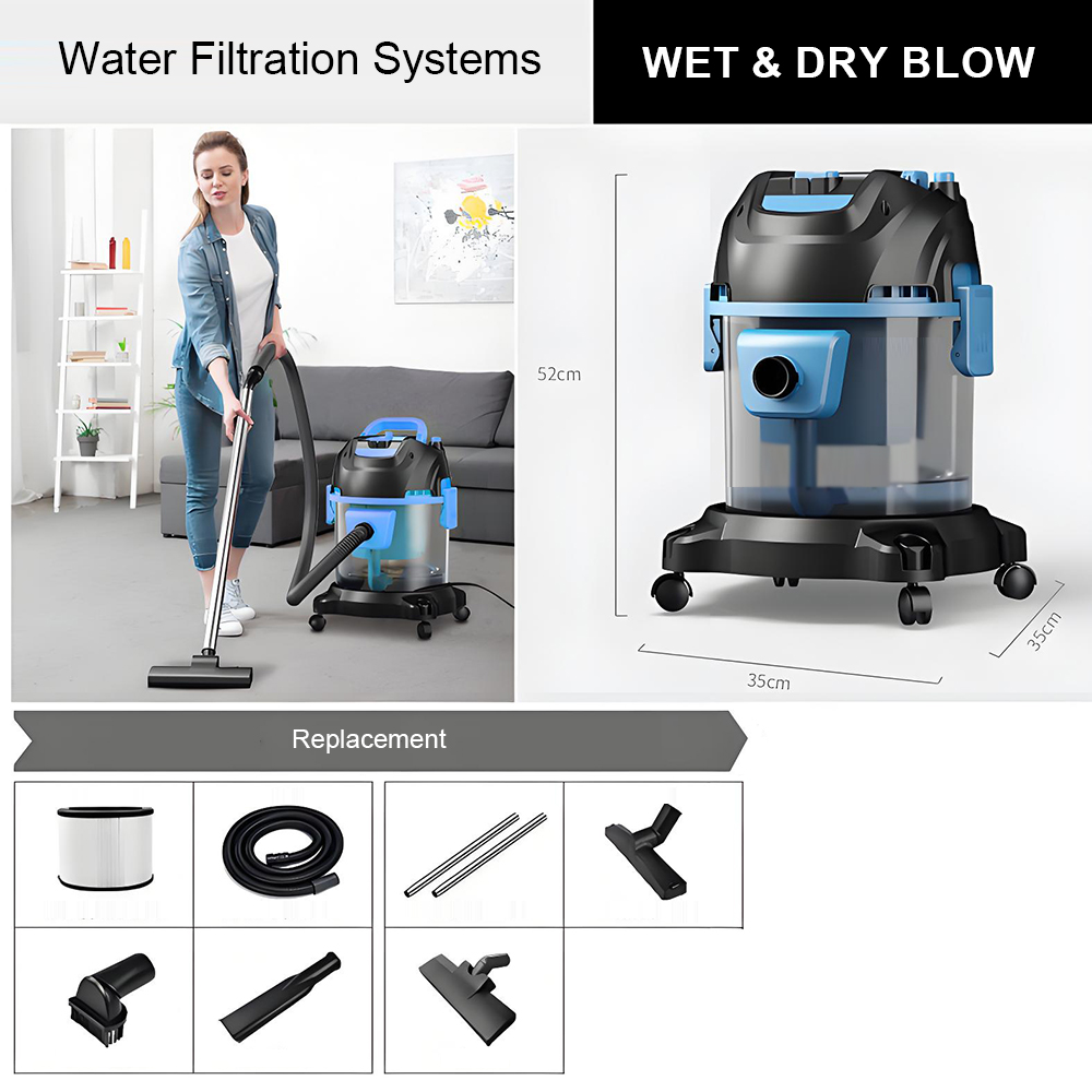 Large Capacity Water Filtration Wet & Dry Vacuum Cleaner – High Suction, Quiet, Self-Cleaning & Multi-Functional