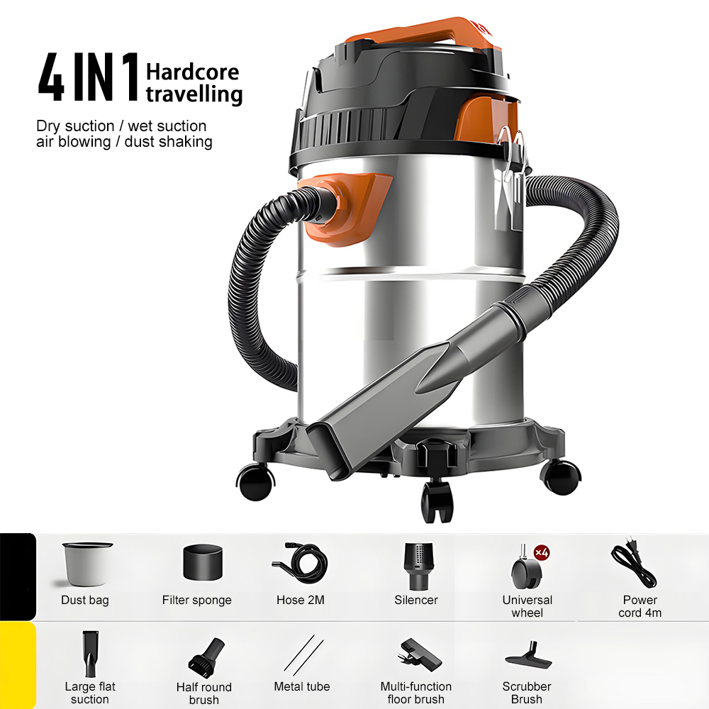 4-in-1 Multi-Function Vacuum Cleaner (Dry/Wet Suction, Air Blowing, Dust Shaking)
