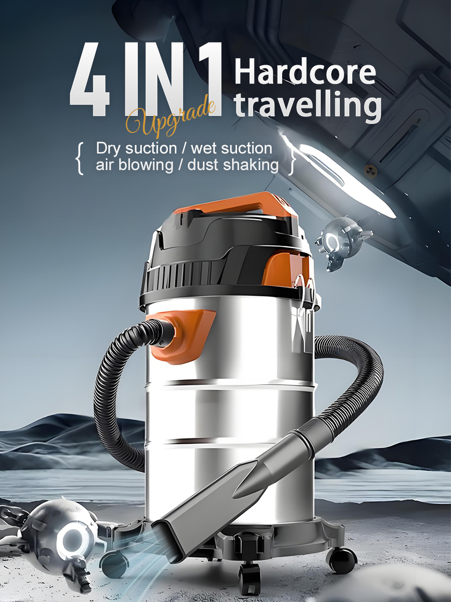 4-in-1 Multi-Function Vacuum Cleaner (Dry/Wet Suction, Air Blowing, Dust Shaking)