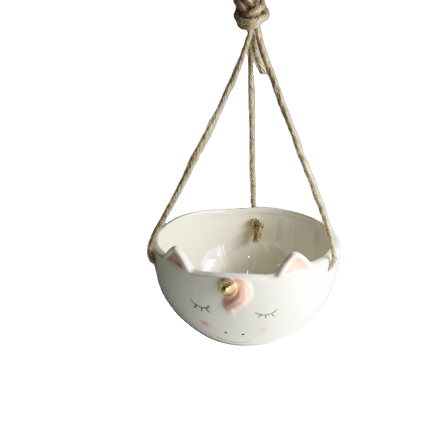 Ceramic hanging pot ceramic flower pot animal vase fox shape