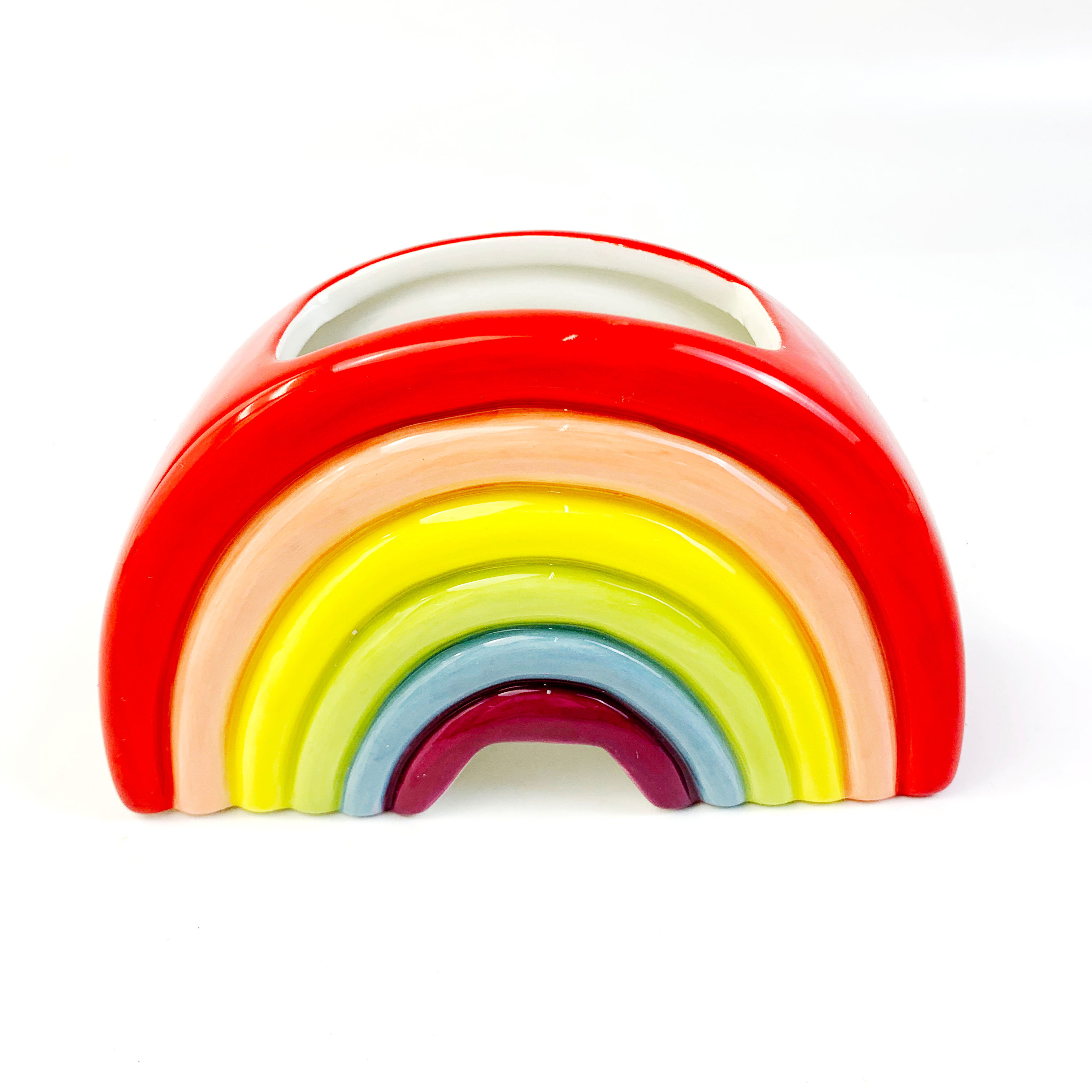 Ceramic flower pot rainbow shape ceramic flower vase for home decor
