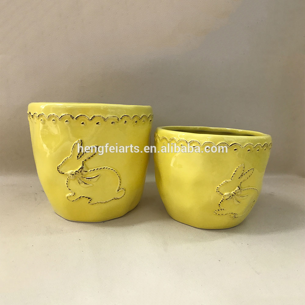 easter decoration crafts simple modern ceramic garden flower pot