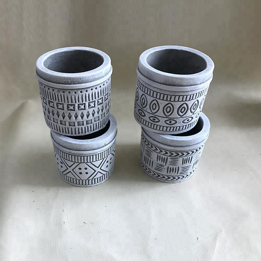 embossed design antique custom home goods ceramic planters flower pots stone