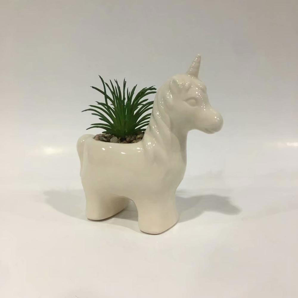 Ceramic animal unicorn succulent pot