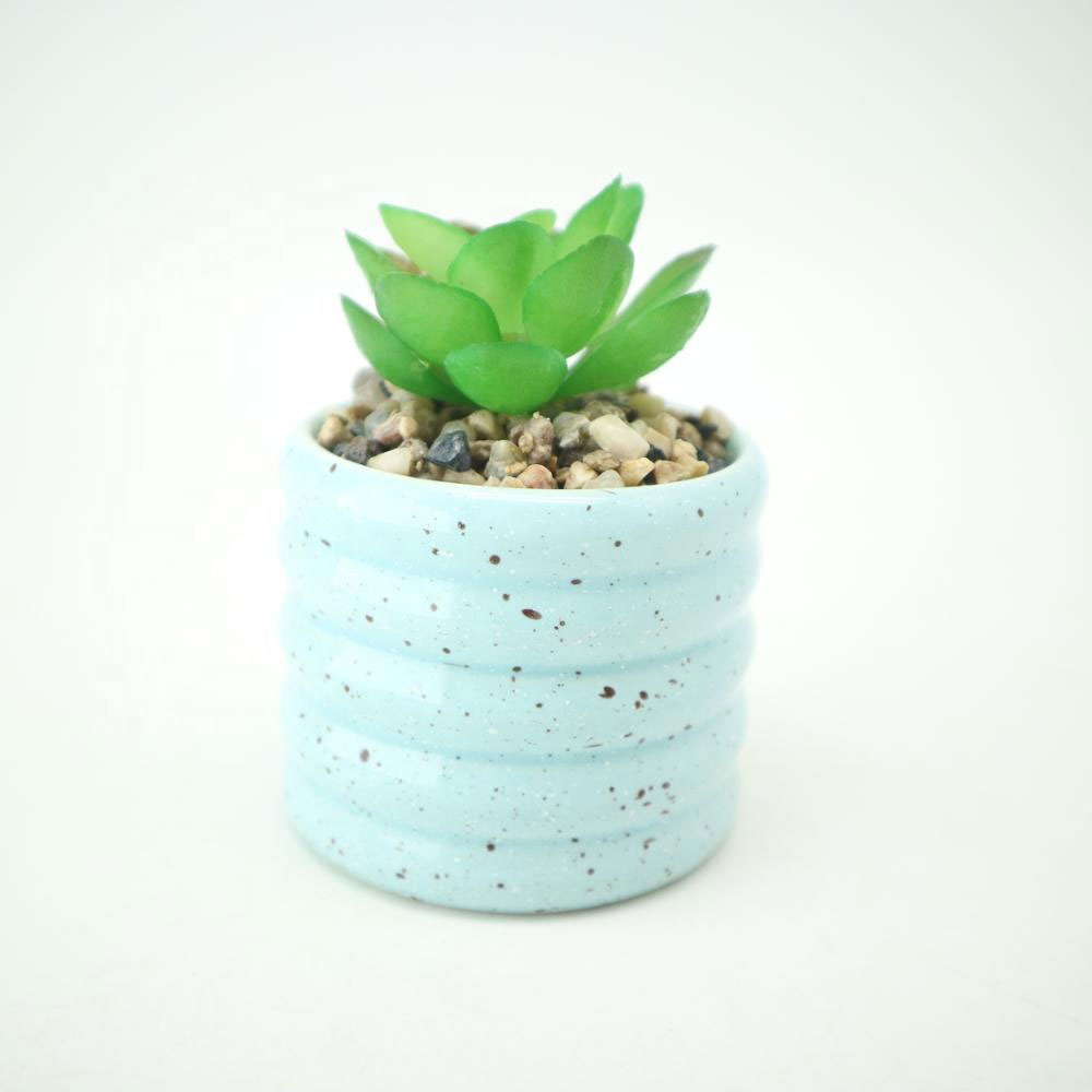 New design quality glazed ceramic succulent planter pots with simulated soil