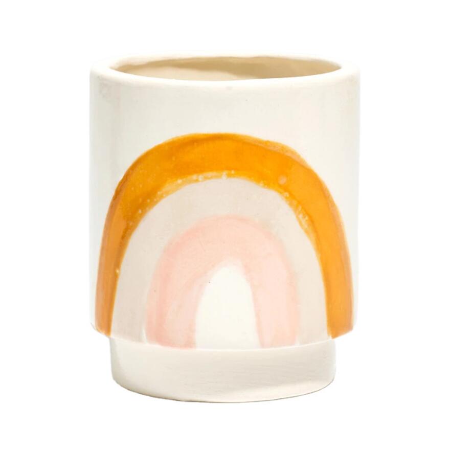 Dehua hand painting ceramic rainbow planter