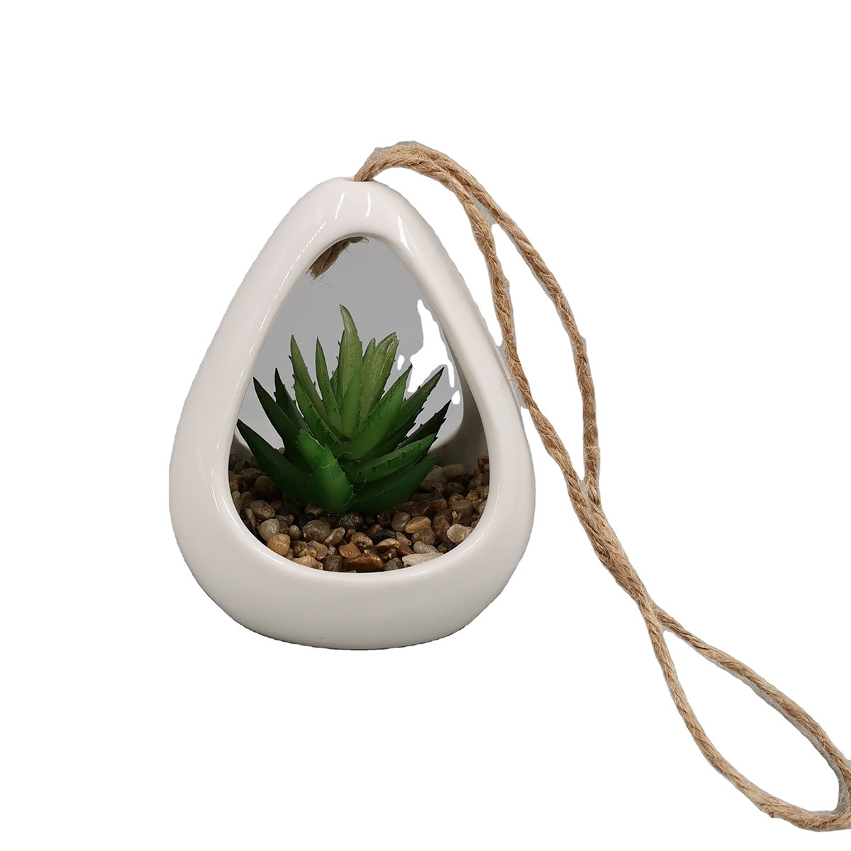 Home garden decor ceramic hanging flower pot ceramic vase with artificial plant