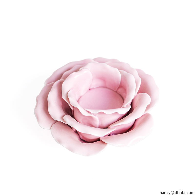ceramic vase and flower candle holder