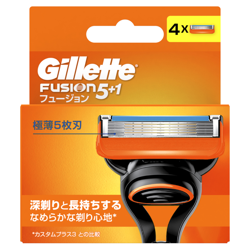 【澳門發貨】Gillette吉列 Fusion鋒隱 5+1 刀片4個裝鋒利入門5刀片使用100%可回收物料持久舒適鋒利耐用刮鬍刀刮鬍子剃鬚刀男士