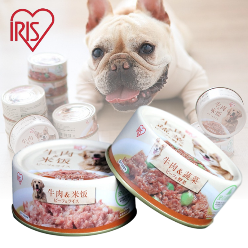 12罐 IRIS愛麗思狗罐頭100g牛肉蔬菜味/牛肉米飯味罐頭寵物零食主食營養狗狗濕糧