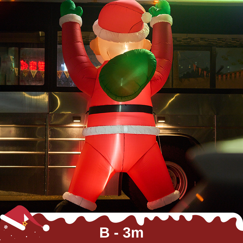聖誕充氣氣模帶鼓風機耶誕節裝飾品節日主題場景佈置聖誕老人爬墻掛件擺件掛飾