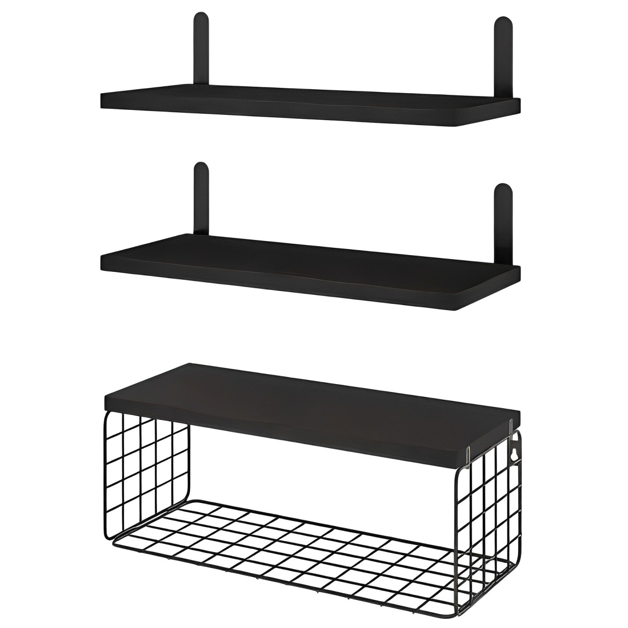 牆上置物架三層套裝衛生間浴室廚房收納架鐵藝支架隔板