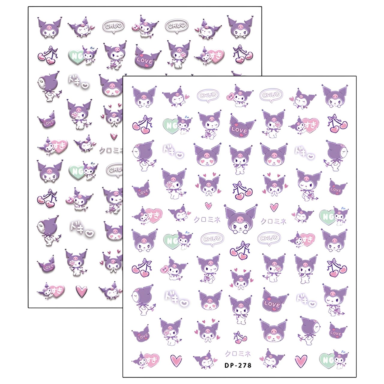 浮雕薄韌美甲貼紙薄透背膠指甲貼紙庫洛米系列