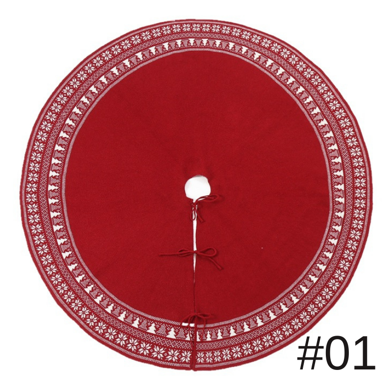 針織樹裙針織披肩毛線樹底圍裙聖誕樹裙裝飾用品復古雪花樹裙