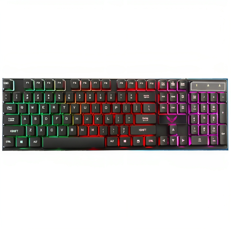 發光鍵盤機械手感電競遊戲鍵盤104鍵網吧彩虹三色炫酷背光