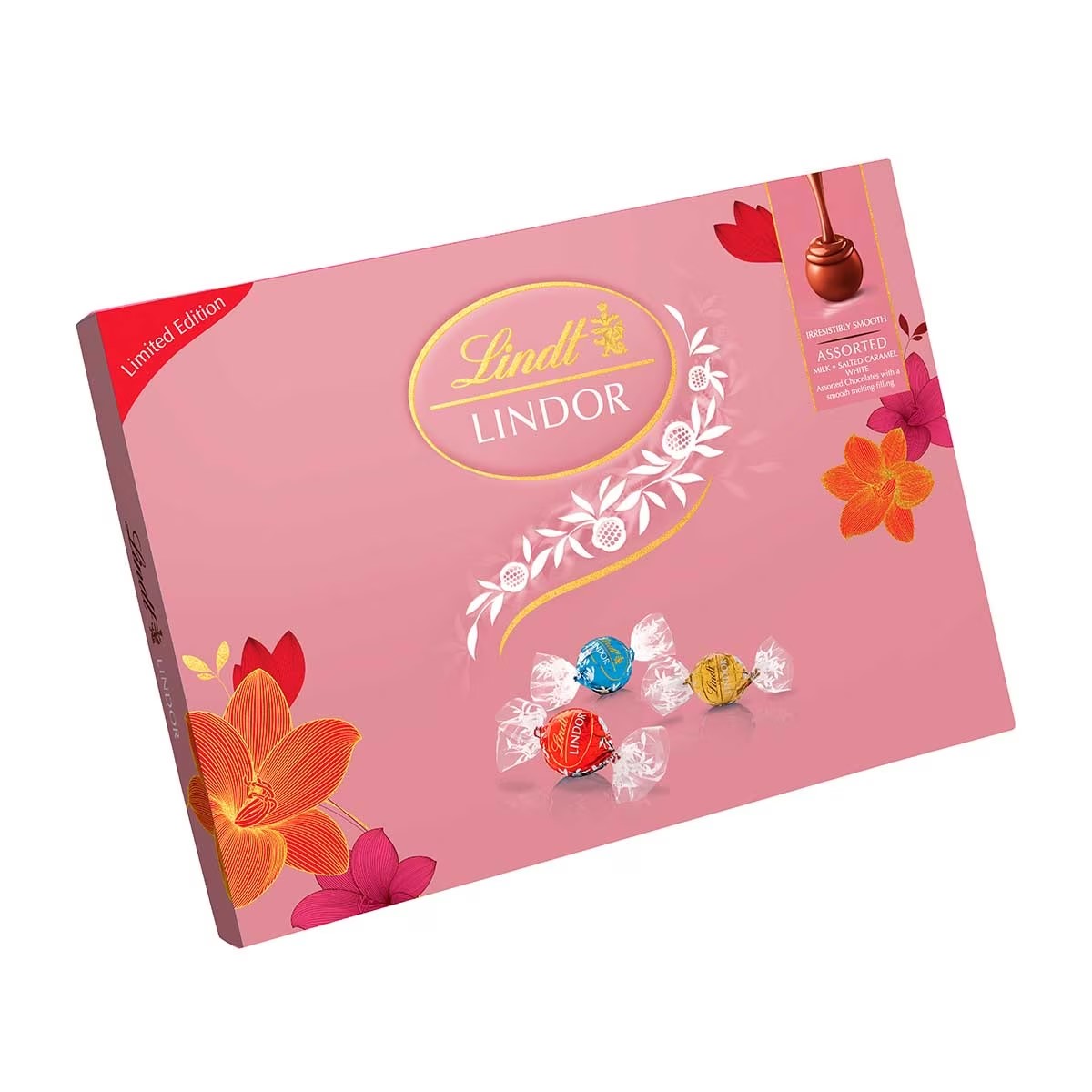 【澳門發貨】LINDOR 瑞士蓮精選軟心朱古力粉紅色禮盒20粒綜合口味夾餡巧克力全球暢銷